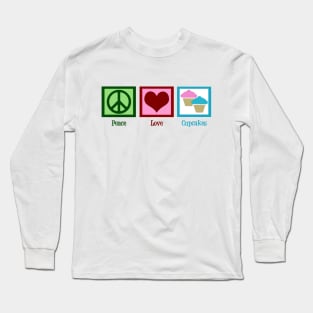 Peace Love Cupcakes Long Sleeve T-Shirt